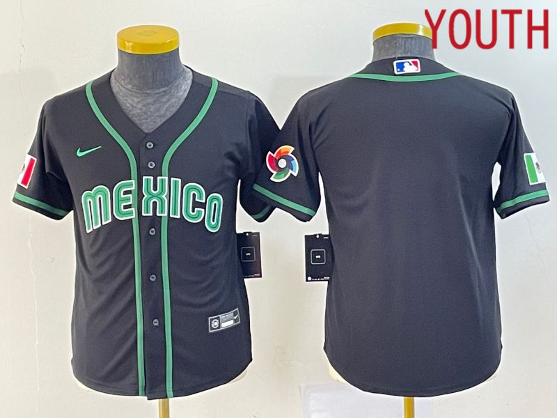 Youth 2023 World Cub Mexico Blank Black Nike MLB Jersey13